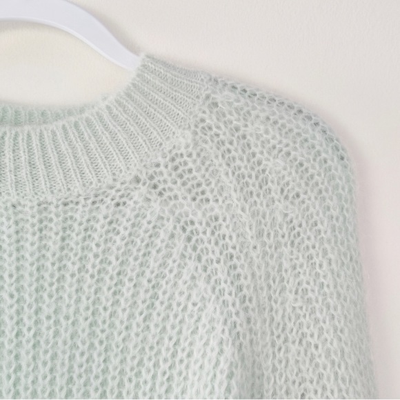 DOLCE CO Medium Made In Italy Wool-blend Knit Pullover Sweater Seafoam Green - Picture 2 of 7
